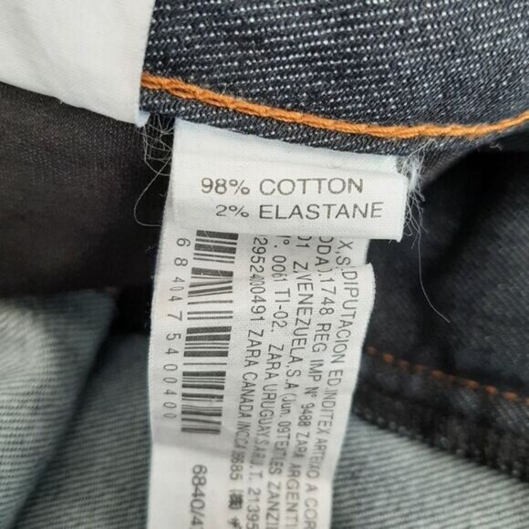 ZARA Bootcut Leg Rhinestone Pocket Jeans Mid-Rise Blue Denim Sz 8 - Picture 9 of 9